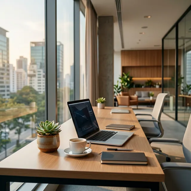 A professional office environment representing workplace rights and FMLA job protection during rehab