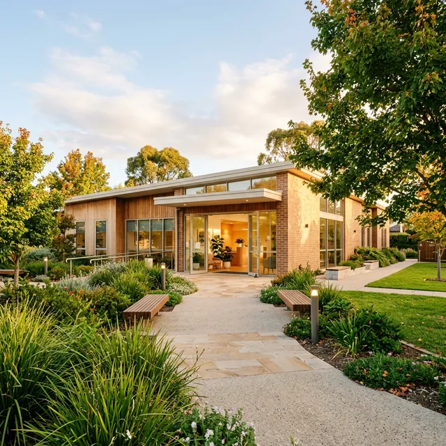 A welcoming community health center representing accessible free and state-funded treatment options