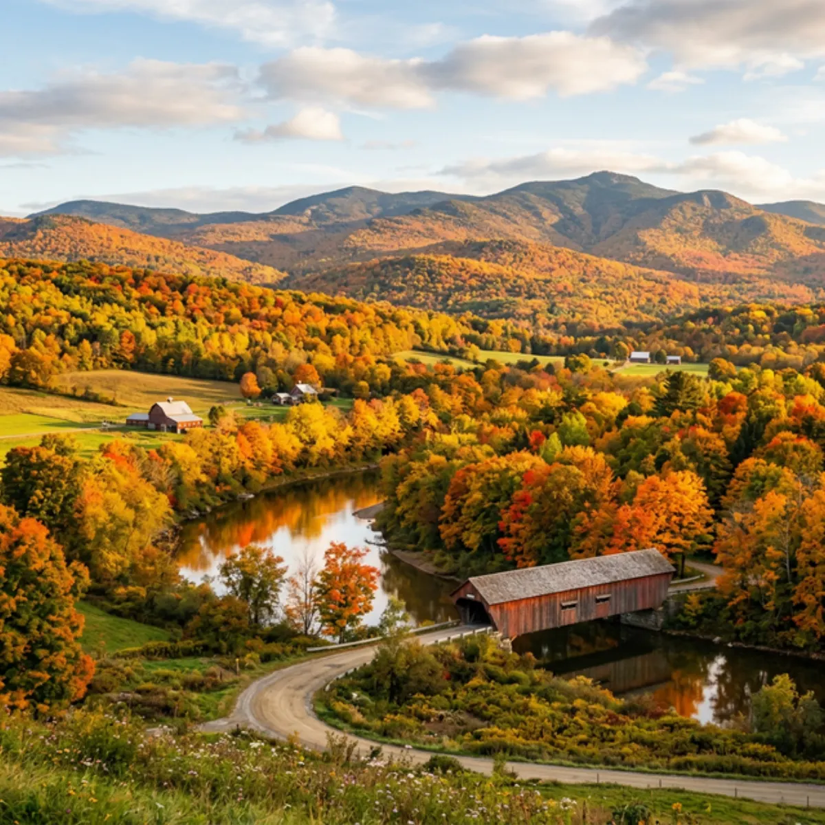 Scenic landscape representing Vermont