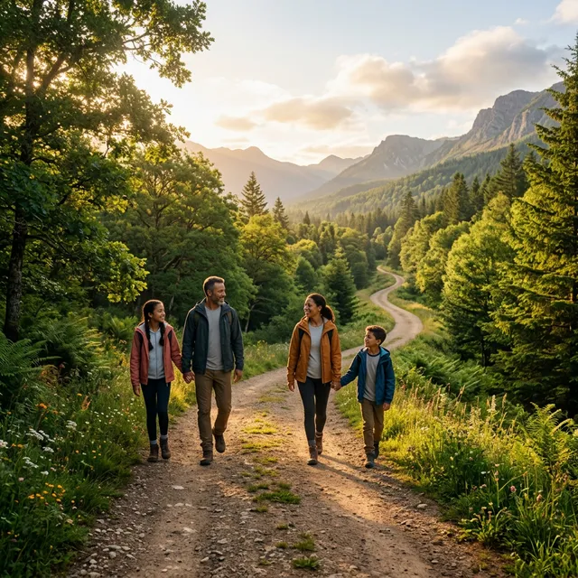 People walking together on a peaceful path symbolizing support during addiction recovery