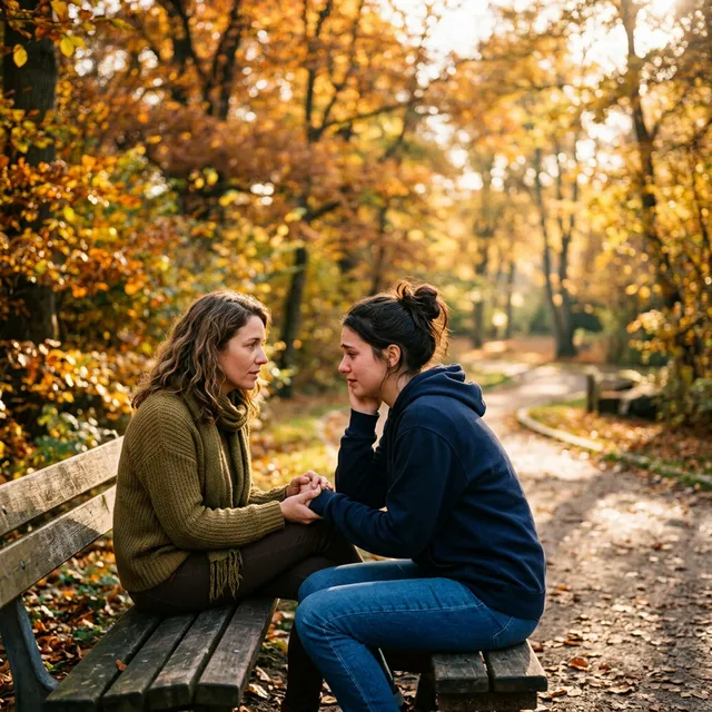 A compassionate conversation between two people about addiction and seeking help