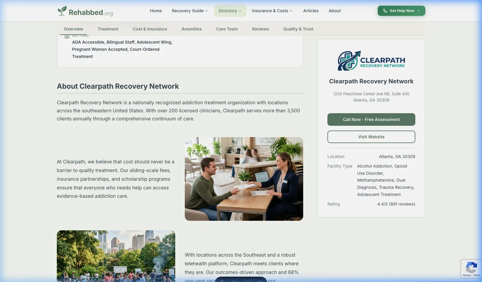 Premium listing about section with sidebar